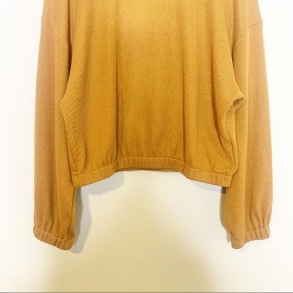 NWT Elodie Clay Mock Neck Long Balloon Sleeve Ribbed Knit Top XL - Picture 5 of 11